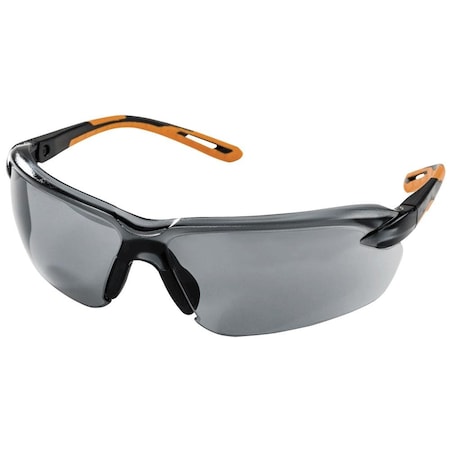 Sellstrom Advantage Plus, Safety Glasses, Anti-Scratch, Smoke Lens, Black Frame, Half-Frame S71201